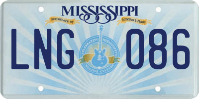 MS license plate LNG086