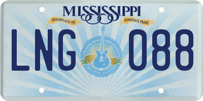 MS license plate LNG088