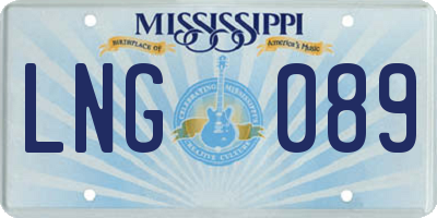 MS license plate LNG089