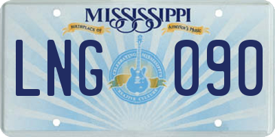 MS license plate LNG090