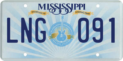 MS license plate LNG091