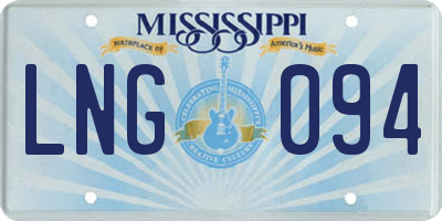 MS license plate LNG094