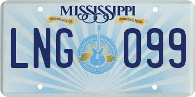 MS license plate LNG099