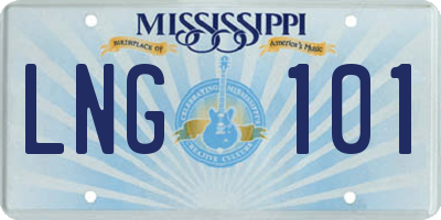 MS license plate LNG101