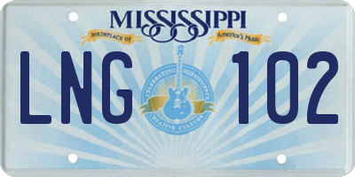 MS license plate LNG102