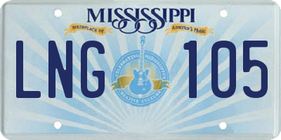 MS license plate LNG105
