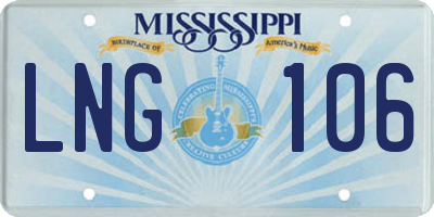 MS license plate LNG106