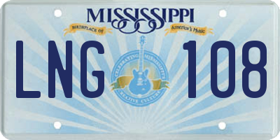 MS license plate LNG108
