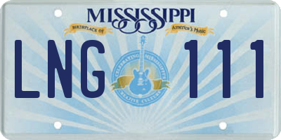 MS license plate LNG111