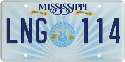 MS license plate LNG114