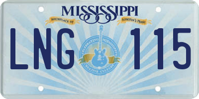 MS license plate LNG115