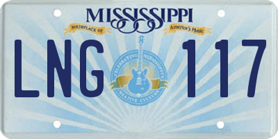 MS license plate LNG117