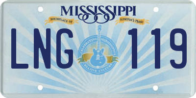 MS license plate LNG119