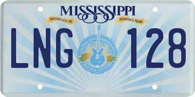 MS license plate LNG128