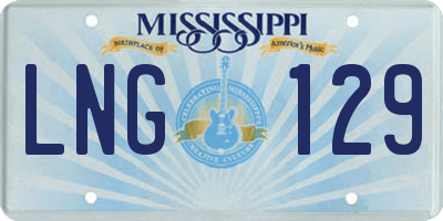 MS license plate LNG129