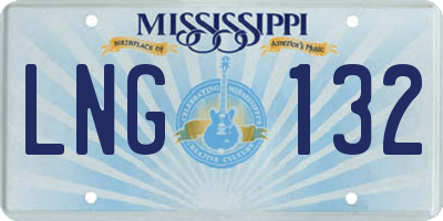 MS license plate LNG132