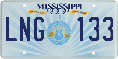 MS license plate LNG133