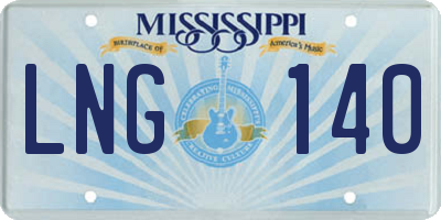 MS license plate LNG140