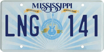 MS license plate LNG141