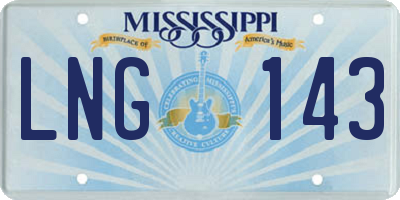 MS license plate LNG143