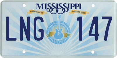 MS license plate LNG147