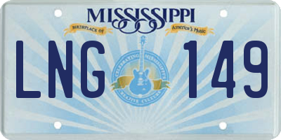 MS license plate LNG149