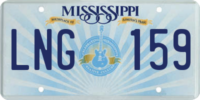 MS license plate LNG159