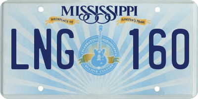 MS license plate LNG160