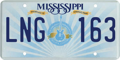 MS license plate LNG163