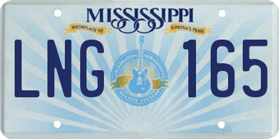 MS license plate LNG165