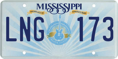 MS license plate LNG173