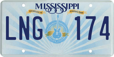 MS license plate LNG174