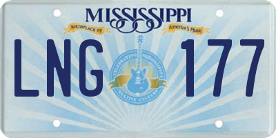 MS license plate LNG177