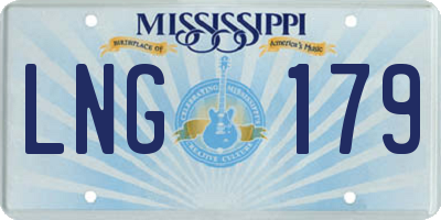 MS license plate LNG179