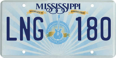 MS license plate LNG180
