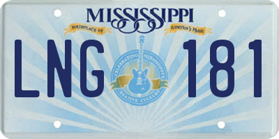 MS license plate LNG181