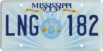 MS license plate LNG182
