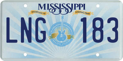 MS license plate LNG183