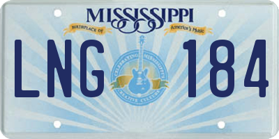 MS license plate LNG184