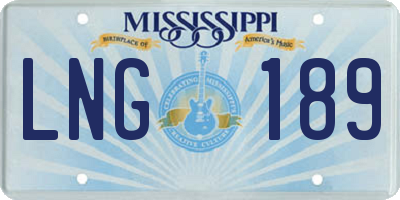 MS license plate LNG189
