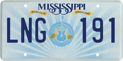 MS license plate LNG191