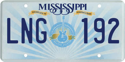 MS license plate LNG192