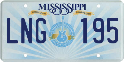 MS license plate LNG195