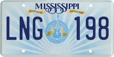 MS license plate LNG198