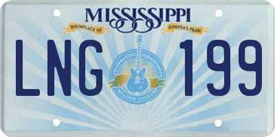MS license plate LNG199