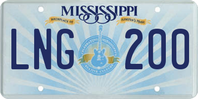 MS license plate LNG200