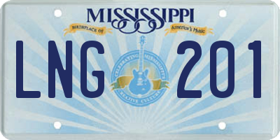 MS license plate LNG201