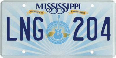 MS license plate LNG204