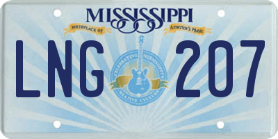 MS license plate LNG207