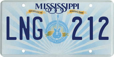 MS license plate LNG212